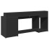 Escritorio con luz LED madera ingeniería negro 200x55x91