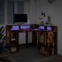 Escritorio con LED madera ingeniería roble ahumado