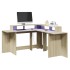 Escritorio con LED madera ingeniería roble Sonoma 152x152x91