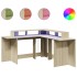 Escritorio con LED madera ingeniería roble Sonoma 152x152x91