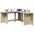 Escritorio con LED madera ingeniería roble Sonoma 152x152x91