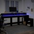 Escritorio con luz LED madera ingeniería negro 200x104x91