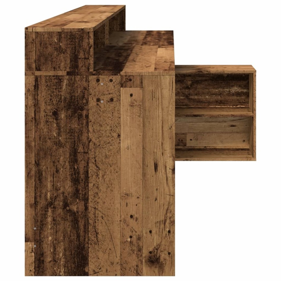 Escritorio con LED madera ingeniería envejecida 200x104x91