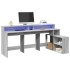 Escritorio con LED madera ingeniería gris sonoma 200x104x91