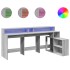 Escritorio con LED madera ingeniería gris sonoma 200x104x91
