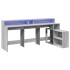 Escritorio con LED madera ingeniería gris sonoma 200x104x91