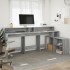 Escritorio con LED madera ingeniería gris sonoma 200x104x91
