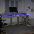 Escritorio con LED madera ingeniería gris sonoma 200x104x91
