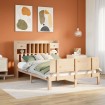 Cama con estantería sin colchón madera maciza de pino 150x200cm