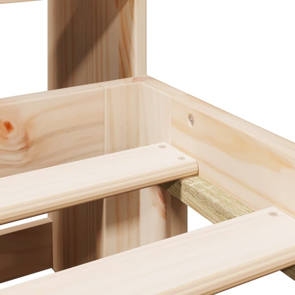 Cama con estantería sin colchón madera maciza de pino