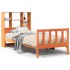 Cama con estantería sin colchón madera maciza marrón 90x190