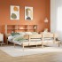Cama con estantería sin colchón madera maciza de pino