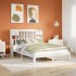 Cama con estantería sin colchón madera maciza blanca 140x200