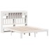 Cama con estantería sin colchón madera maciza blanca 140x200