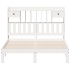 Cama con estantería sin colchón madera maciza blanca 140x200