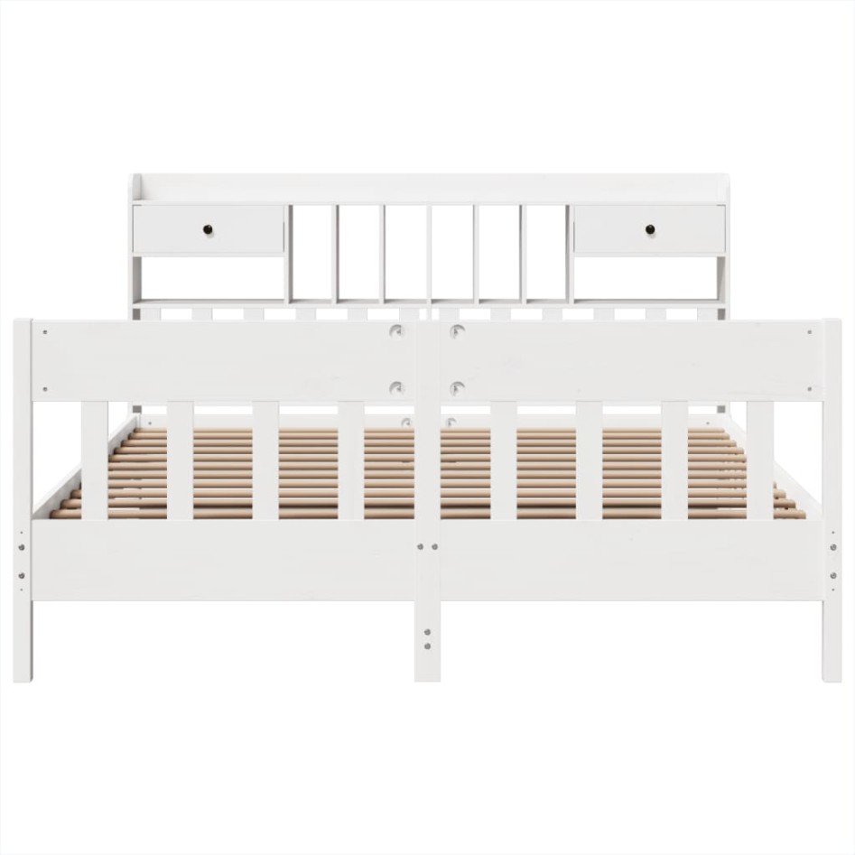 Cama sin colchón madera maciza de pino blanca 180x200