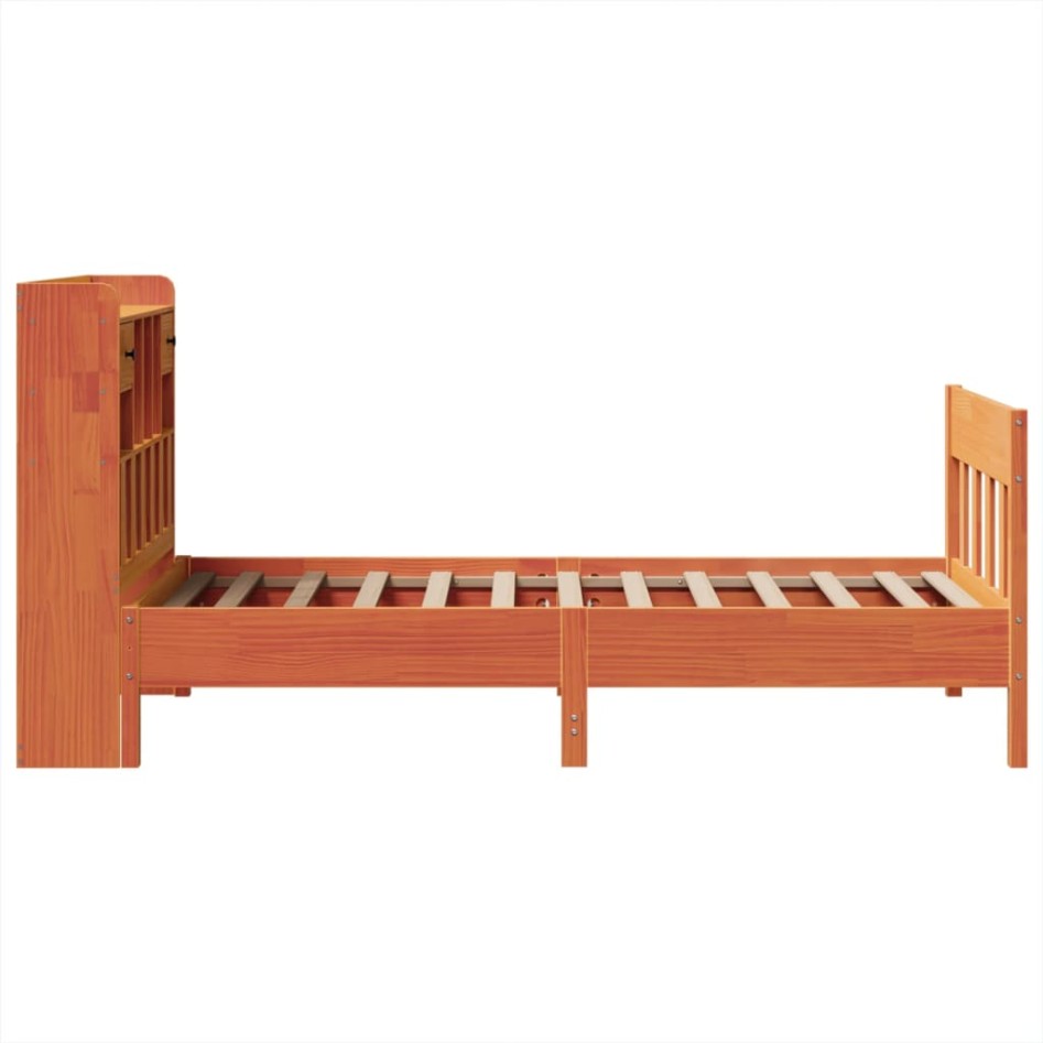 Estructura de cama sin colchón madera de pino marrón 90x200