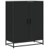 Zapatero de madera de ingeniería y metal negro 75x38x97,5