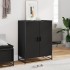 Zapatero de madera de ingeniería y metal negro 75x38x97,5