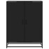 Zapatero de madera de ingeniería y metal negro 75x38x97,5