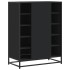 Zapatero de madera de ingeniería y metal negro 75x38x97,5
