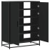 Zapatero de madera de ingeniería y metal negro 75x38x97,5