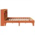 Cama sin colchón madera maciza de pino marrón cera 180x200