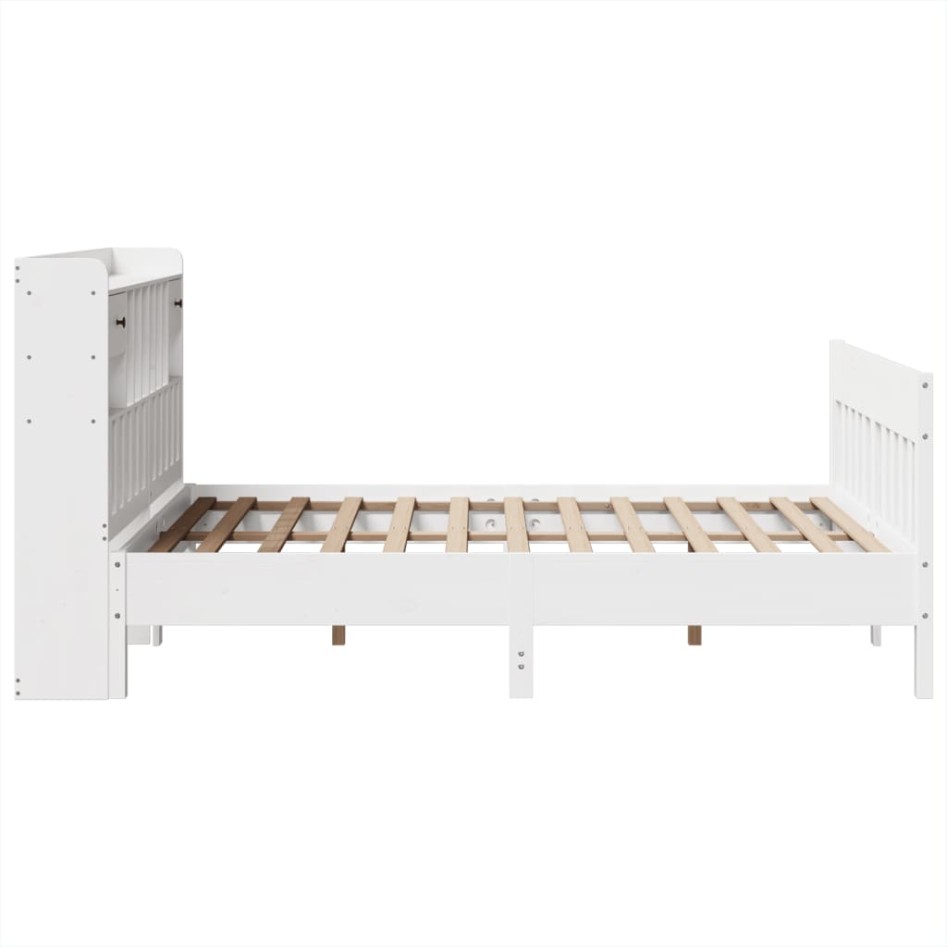 Estructura de cama sin colchón madera de pino blanca 140x190