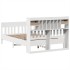 Estructura de cama sin colchón madera de pino blanca 140x190