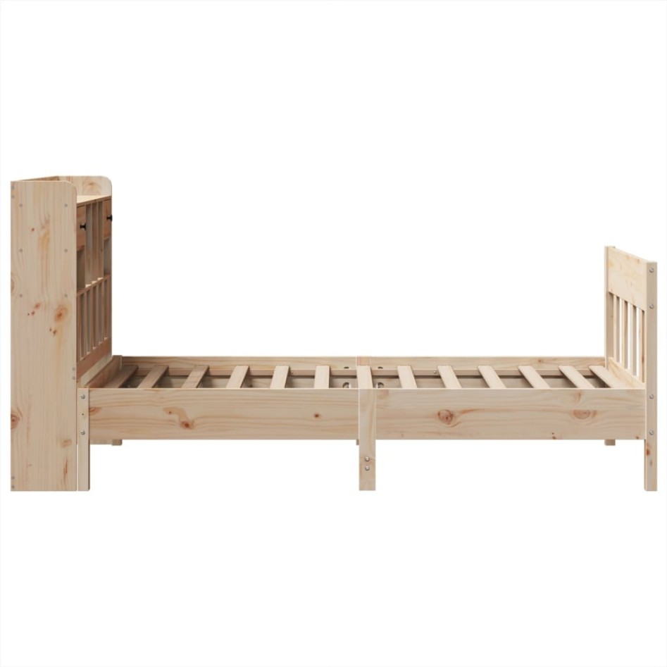 Estructura de cama sin colchón madera maciza pino 75x190