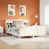 Cama con estantería sin colchón madera maciza blanca 180x200