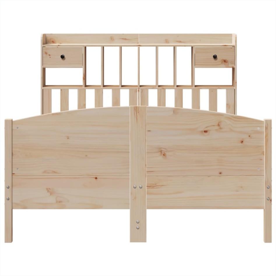 Cama con estantería sin colchón madera maciza de pino