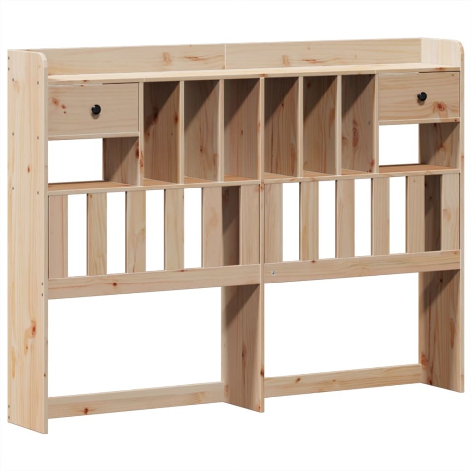 Cama con estantería sin colchón madera maciza de pino