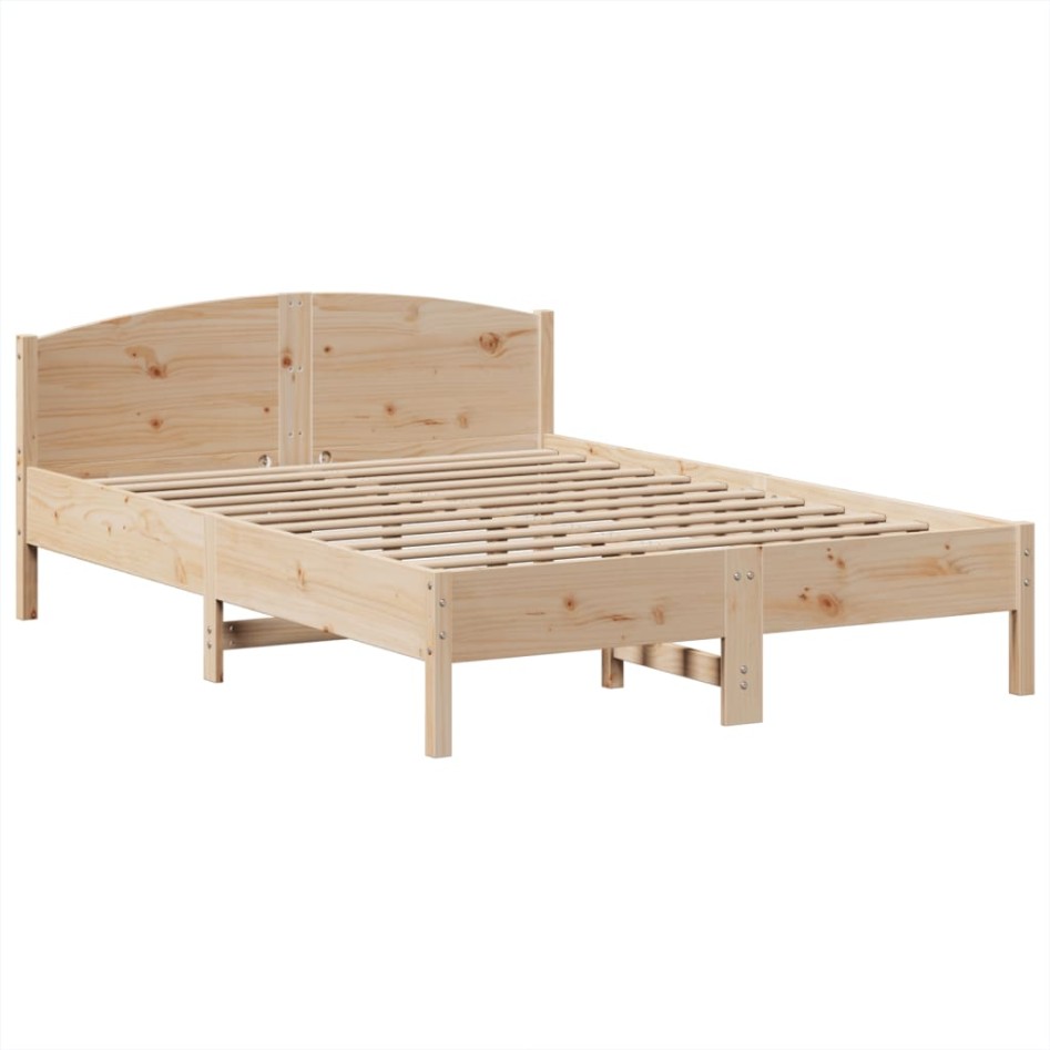 Cama con estantería sin colchón madera maciza de pino