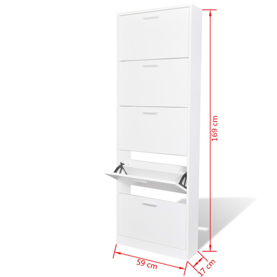 Mueble zapatero blanco con 5