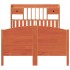 Cama con estantería sin colchón madera maciza marrón