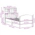 Cama con estantería sin colchón madera maciza de pino 90x200