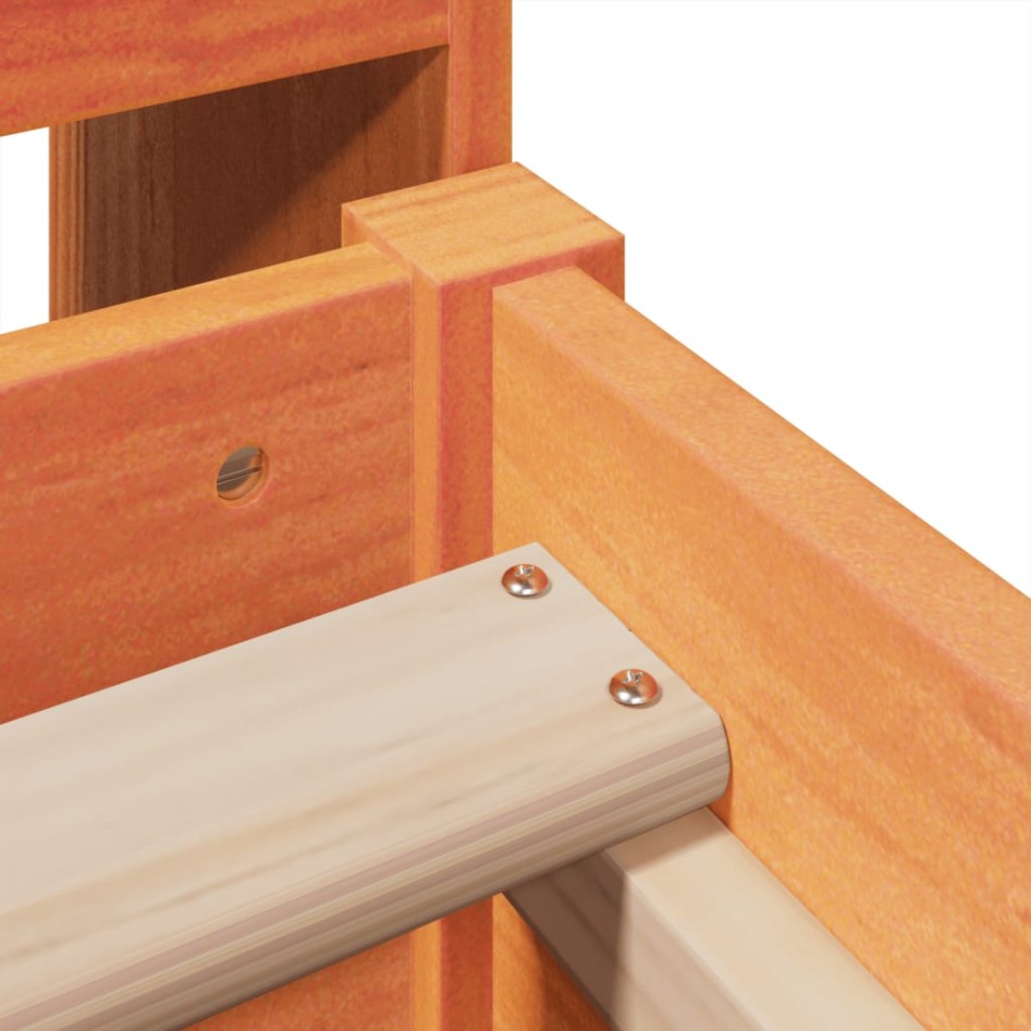 Sofá con estantería sin colchón madera maciza marrón 90x200