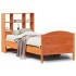Cama con estantería sin colchón madera maciza marrón 100x200