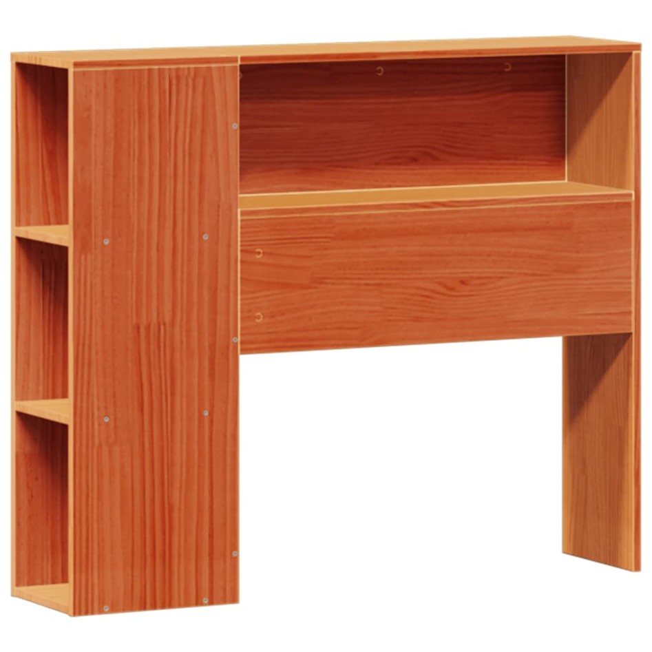 Cama con estantería sin colchón madera maciza marrón 100x200