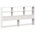 Cama con estantería sin colchón madera maciza blanca 200x200