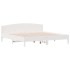Cama con estantería sin colchón madera maciza blanca 200x200