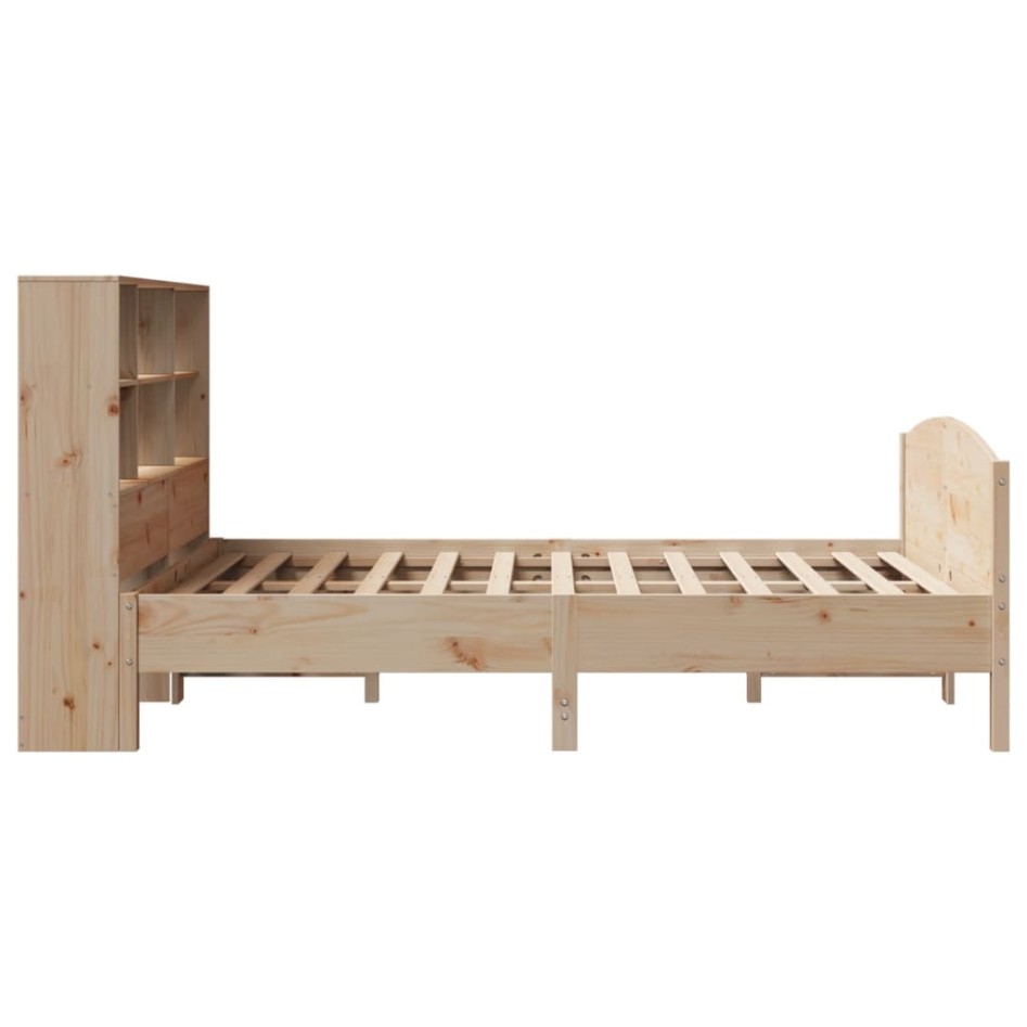 Cama con estantería sin colchón madera maciza de pino