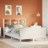 Cama con estantería sin colchón madera maciza blanca 150x200