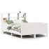 Cama con estantería sin colchón madera maciza blanca 150x200