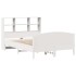 Cama con estantería sin colchón madera maciza blanca 150x200