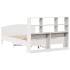 Cama con estantería sin colchón madera maciza blanca 150x200