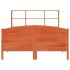 Cama con estantería sin colchón madera maciza marrón