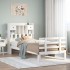 Cama con estantería sin colchón madera maciza blanca 100x200