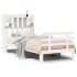 Cama con estantería sin colchón madera maciza blanca 100x200